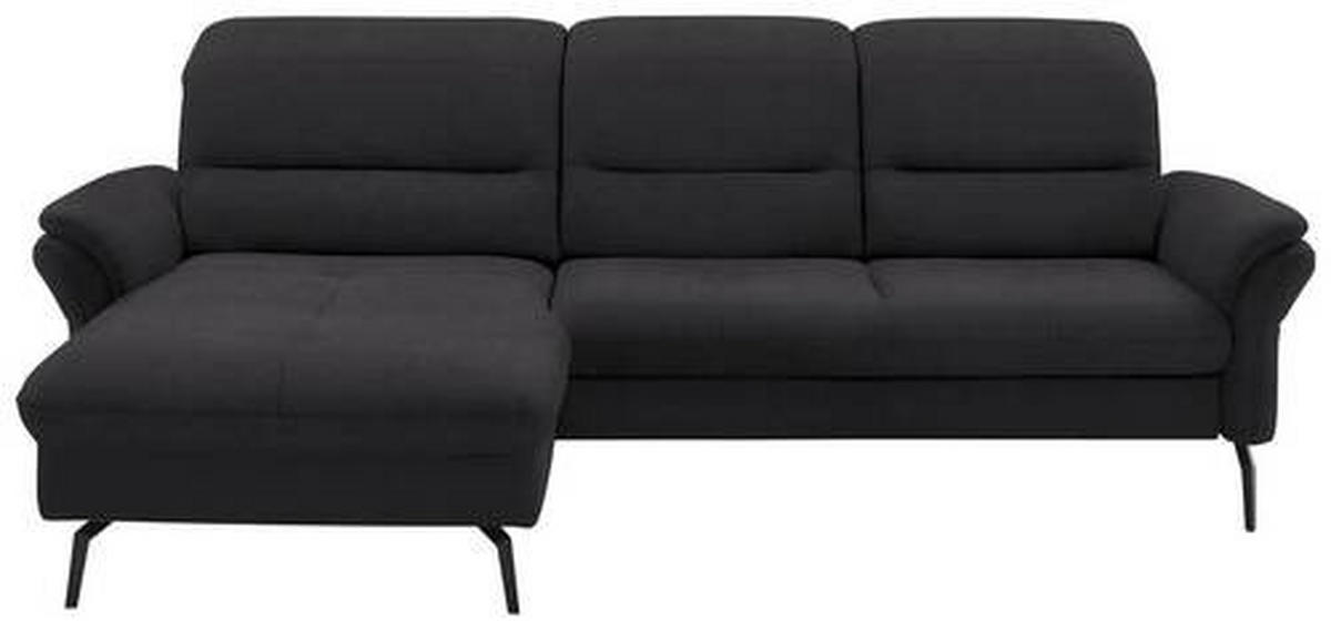 ECKSOFA in Flachgewebe Anthrazit  - Anthrazit/Schwarz, Konventionell, Textil/Metall (181/260cm) - Beldomo Speed