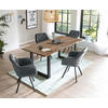 TISCHGRUPPE in Holz, Metall, Textil Grau, Walnussfarben  - Walnussfarben/Grau, MODERN, Holz/Textil (160/90/75cm) - Livetastic