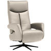 RELAXSESSEL in Leder Beige  - Beige/Schwarz, Design, Leder/Metall (74/105/82cm) - Welnova