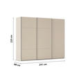 SCHWEBETÜRENSCHRANK 242/223/68 cm 3-türig Champagner  - Champagner/Alufarben, KONVENTIONELL, Holzwerkstoff/Metall (242/223/68cm) - Novel