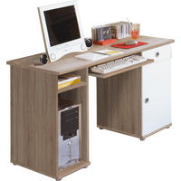 SCHREIBTISCH 120/60/74 cm  in Weiß, Sonoma Eiche  - Silberfarben/Weiß, Design, Holzwerkstoff/Kunststoff (120/60/74cm) - Carryhome