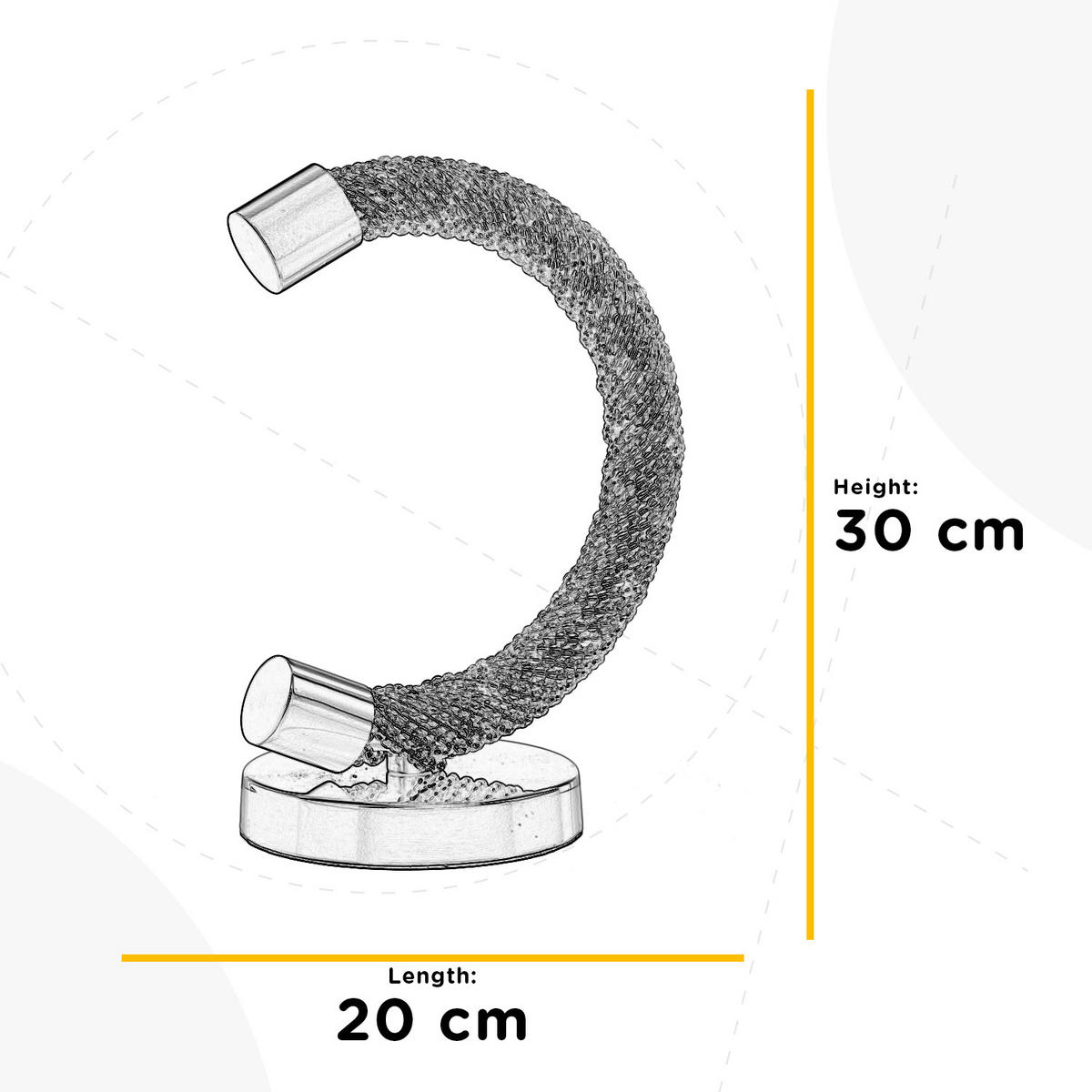 LED-TISCHLEUCHTE 20/20/30 cm   - Beige/Goldfarben, Design, Glas/Kunststoff (20/20/30cm)