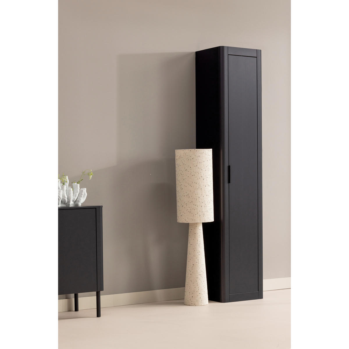 MEHRZWECKSCHRANK 45/217/39 cm  in Schwarz  - Schwarz, Design, Holz (45/217/39cm) - Livetastic