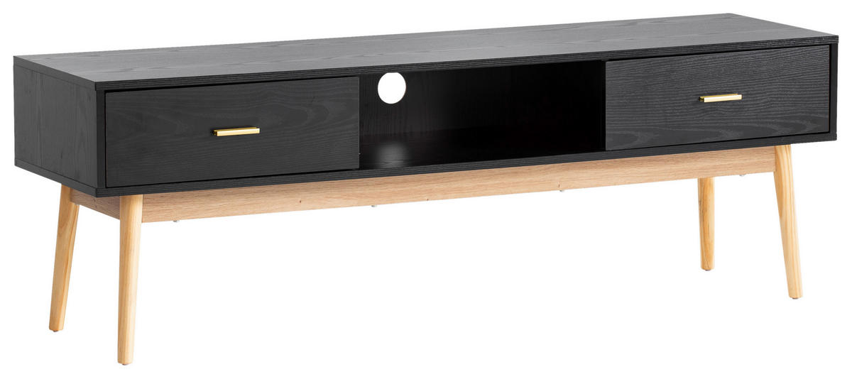 TV-BÄNK  150/50/40 cm 2 låda(or) stående  - svart/guldfärgad, Design, metall/trämaterial (150/50/40cm) - Livetastic