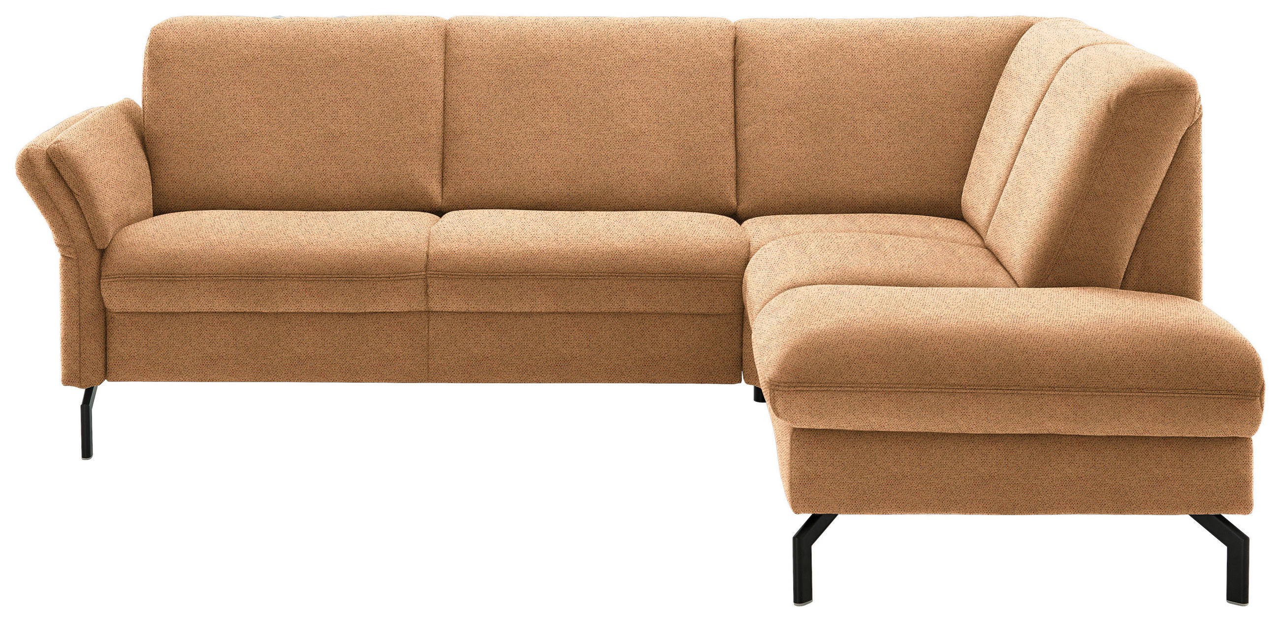 ECKSOFA in Flachgewebe Gelb  - Gelb/Schwarz, Konventionell, Textil/Metall (241/190cm) - Beldomo Comfort