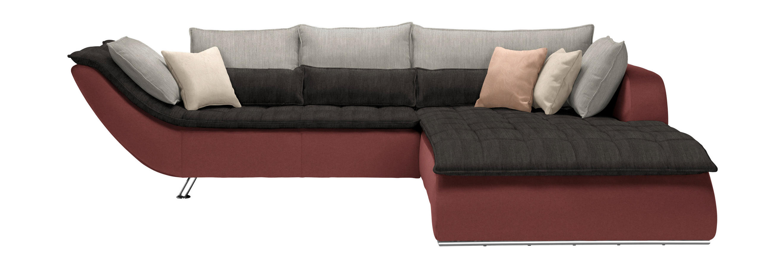 SOFFA i textil grå, gammelrosa  - kromfärg/ljusgrå, Design, metall/textil (300/220cm) - Livetastic