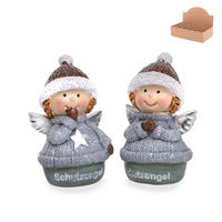 DEKOENGEL - Braun/Grau, Basics, Kunststoff (3,5/3/5cm)