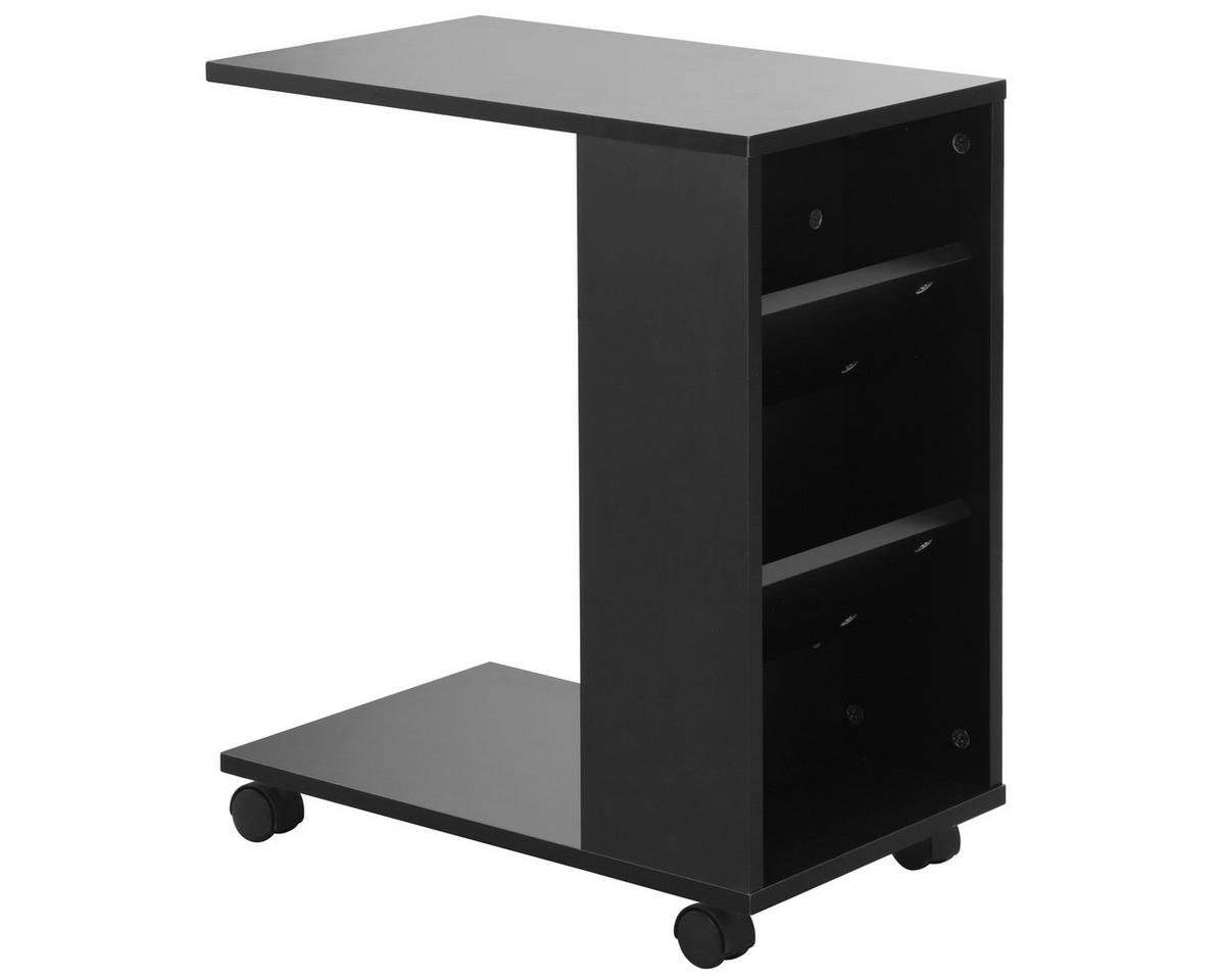 SERVIERWAGEN Schwarz  - Schwarz, Design, Holzwerkstoff/Kunststoff (50/30/60cm) - MID.YOU