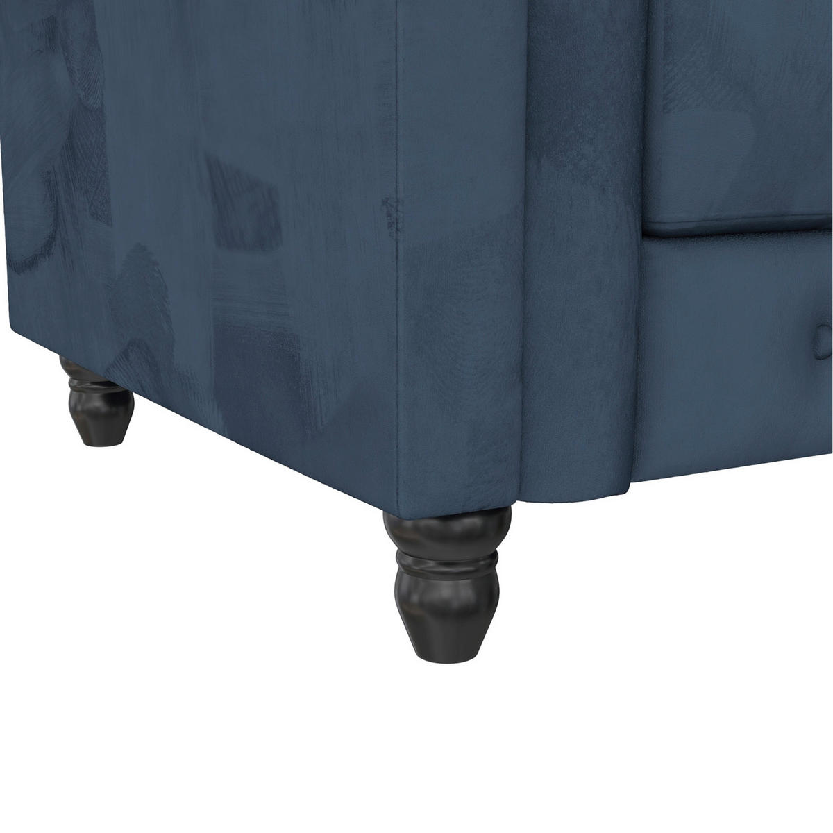 SESSEL in Velours Blau  - Blau/Schwarz, Basics, Holz/Textil (111/83/87cm) - Livetastic
