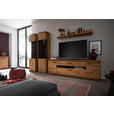 WOHNWAND 4-teilig  in Grau, Eichefarben  340/204/50 cm  - Eichefarben/Anthrazit, Natur, Glas/Holz (340/204/50cm) - Linea Natura