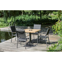 STAPELSESSEL Schwarz  - Anthrazit/Schwarz, Design, Holz/Textil (56/95/64cm)