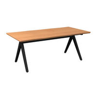 GARTENTISCH 200/105/75 cm Holz, Metall rechteckig  - Schwarz/Teakfarben, MODERN, Holz/Metall (200/105/75cm) - Ambia Garden