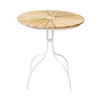 GARTENTISCH 80/80/74 cm Holz Teakfarben, Weiss Hochglanz rund  - Weiss Hochglanz/Teakfarben, Konventionell, Holz/Metall (80/80/74cm) - Gardenson