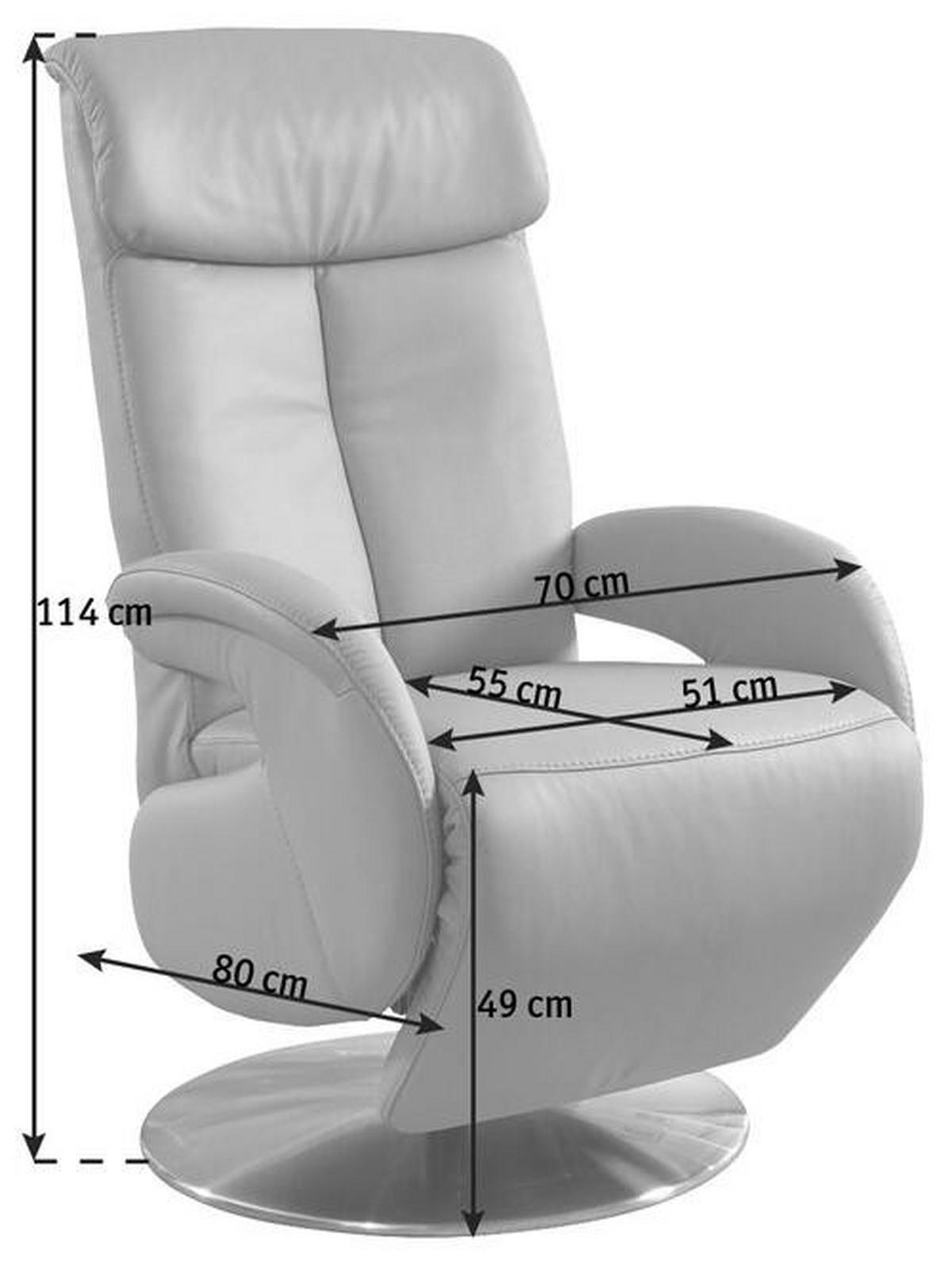 RELAXSESSEL Echtleder    - Edelstahlfarben/Gelb, KONVENTIONELL, Leder/Metall (70/110/80cm) - Cantus