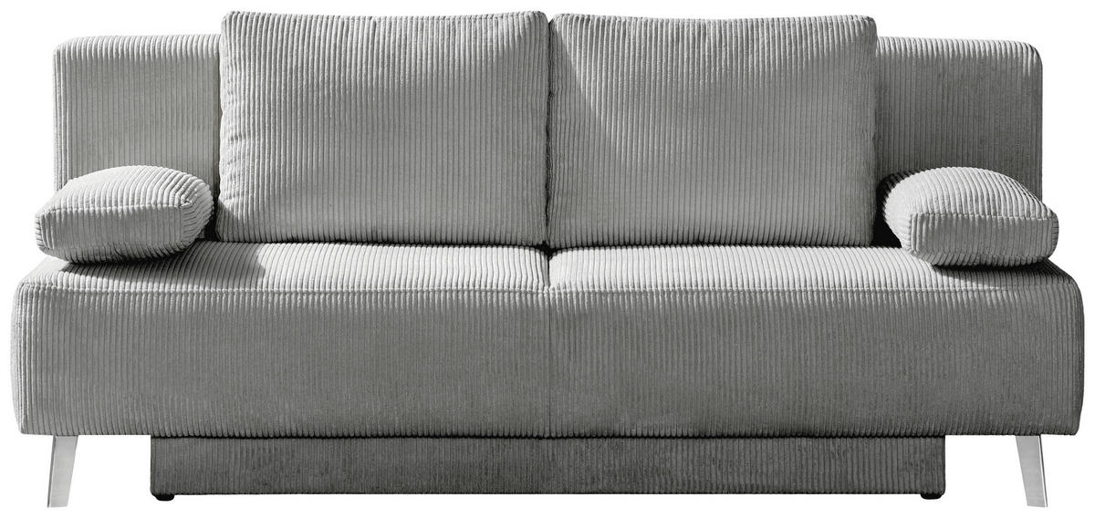 SCHLAFSOFA Cord Hellgrau  - Hellgrau, MODERN, Textil/Metall (193/85/88cm) - Novel