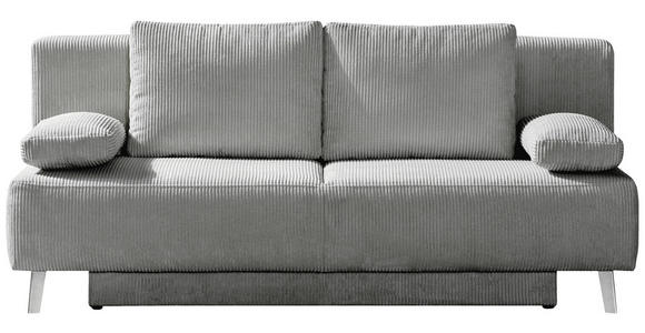SCHLAFSOFA Cord Hellgrau - Hellgrau, MODERN, Textil/Metall (193/85/88cm) - Novel