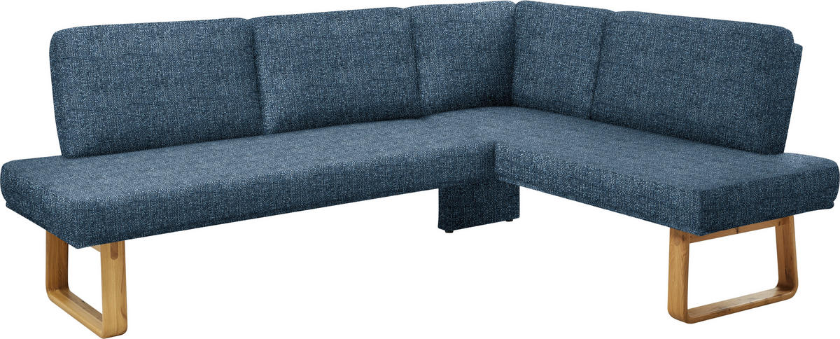 ECKBANK 240/174 cm  in Eichefarben, Dunkelblau  - Eichefarben/Dunkelblau, Design, Holz/Textil (240/174cm) - Dieter Knoll