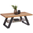 COUCHTISCH in Holz, Metall, Glas 115/65/45 cm  - Eichefarben/Schwarz, Design, Glas/Holz (115/65/45cm) - Novel