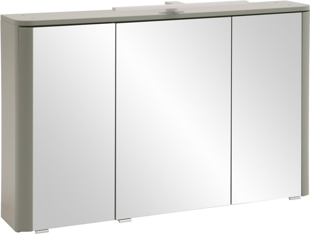 SPIEGELSCHRANK 101/64/21 cm  - Schilfgrün/Silberfarben, KONVENTIONELL, Glas/Holzwerkstoff (101/64/21cm) - Xora