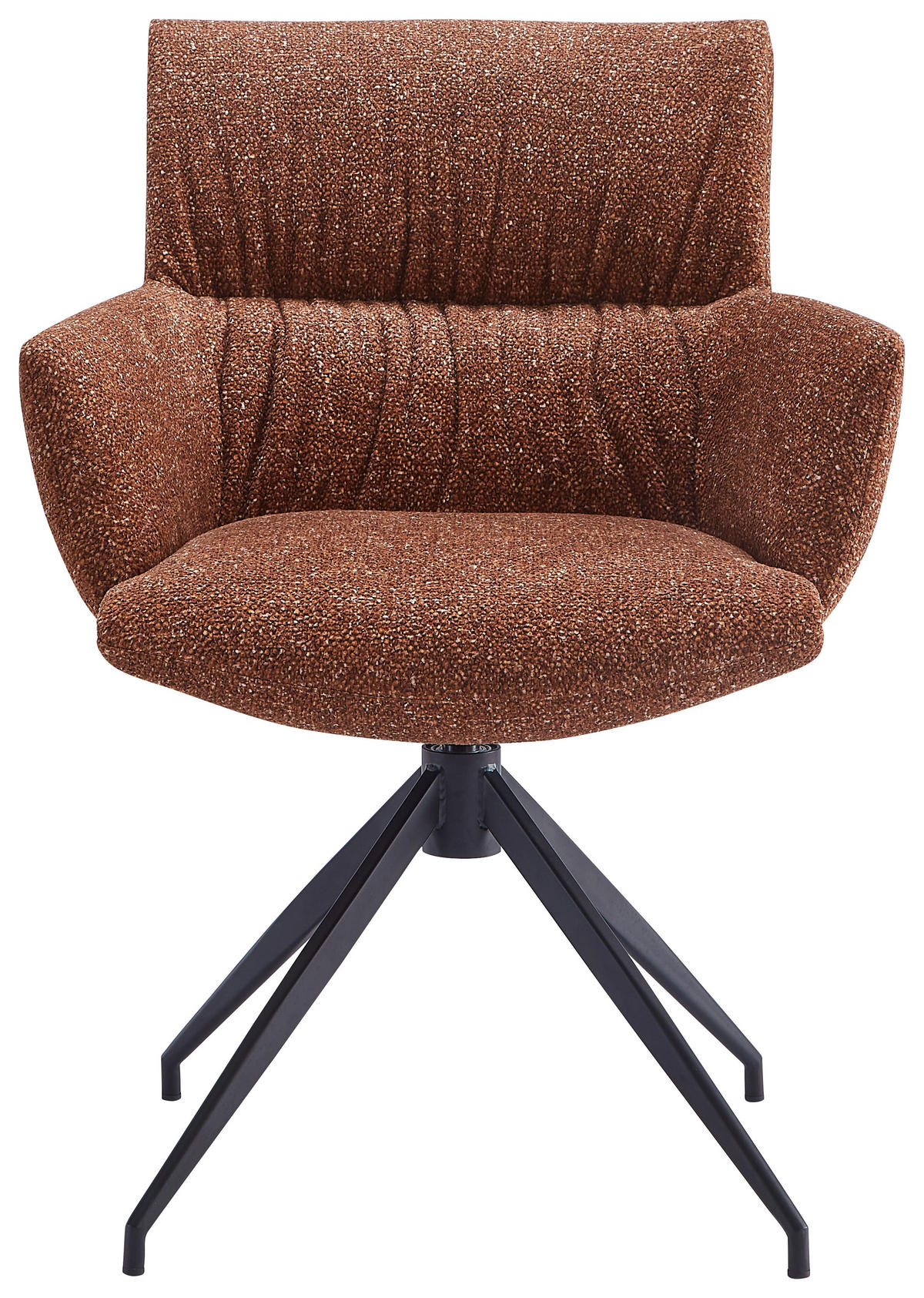 ARMLEHNSTUHL  in Eisen Leinenoptik  - Rostfarben/Schwarz, Design, Textil/Metall (64/86/63cm) - Dieter Knoll