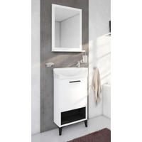 KOPALNICA ZA GOSTE  črna, bela  - črna/bela, Moderno, leseni material (50/195/28cm) - Ti'me