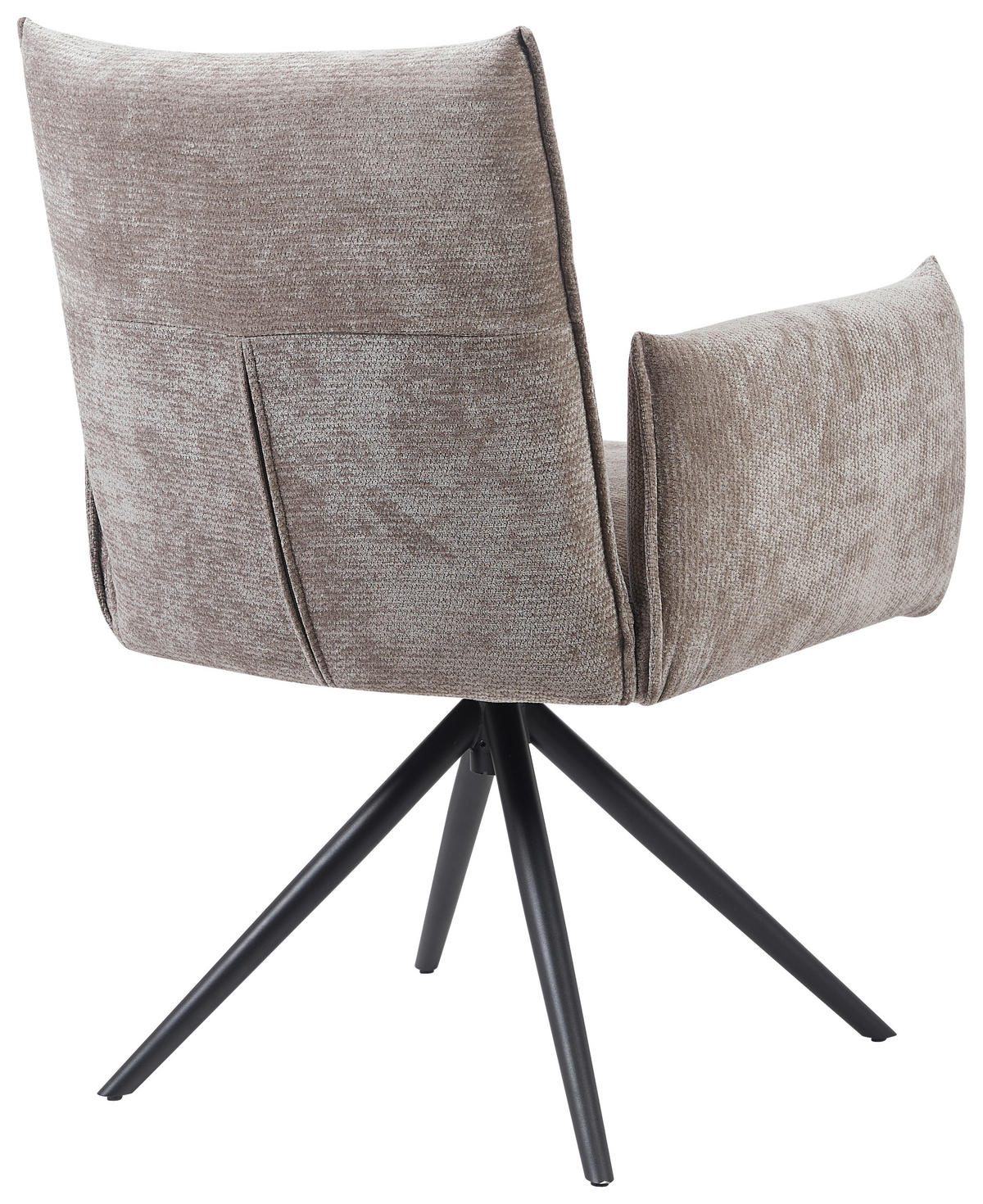 ARMLEHNSTUHL  Sitzfläche 360° drehbar, automatische Rückholfunktion Leinenoptik  - Taupe/Schwarz, Design, Textil/Metall (67/86/62cm) - Stylife