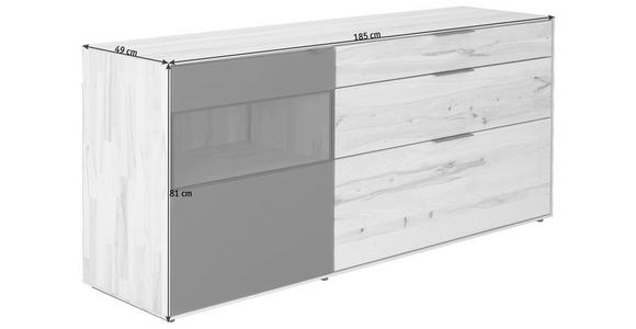 SIDEBOARD 185/81/49 cm - Anthrazit/Buchefarben, Natur, Glas/Holz (185/81/49cm) - Valnatura