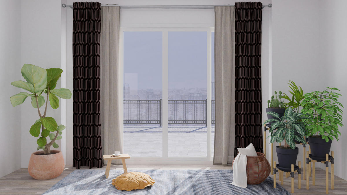 FERTIGVORHANG transparent  - Goldfarben, Design, Textil (140/245cm)
