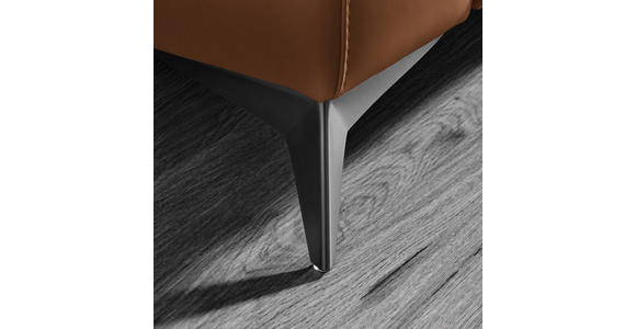 3-SITZER-SOFA  in Echtleder Cognac   - Cognac/Schwarz, Design, Leder/Metall (207/107/98cm) - Belluti