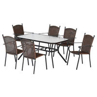 GARTENSET 7-teilig Aluminium 7-teilig  - Graphitfarben/Braun, MODERN, Kunststoff/Metall - Gardenson