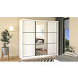 SCHIEBETÜRENSCHRANK 242/215,5/60 cm 3-türig Weiß  - Schwarz/Weiß, Basics, Glas/Holzwerkstoff (242/215,5/60cm) - Xora
