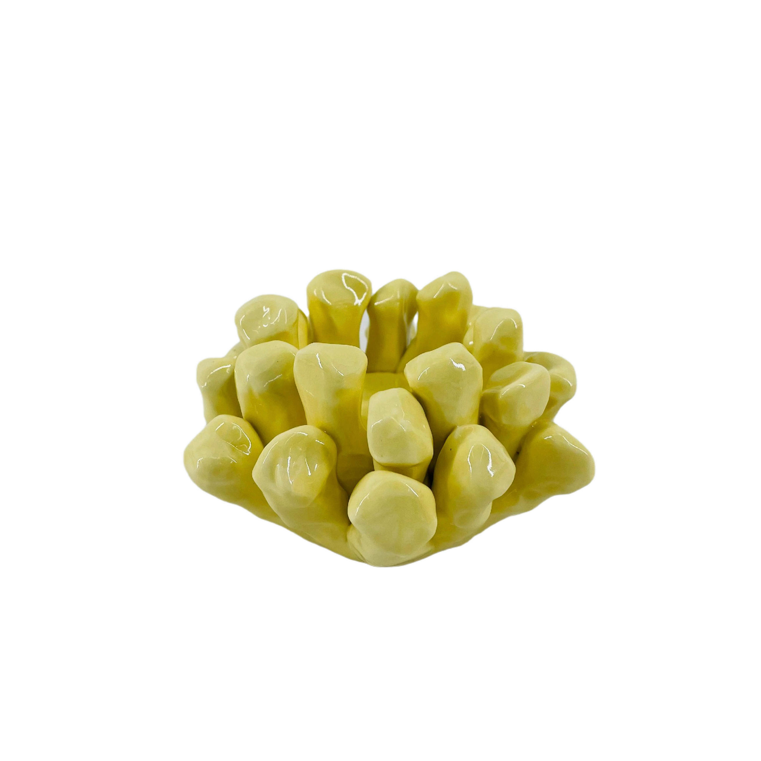 GYERTYATARTÓ - sárga, Trend, kerámia (10/6cm) - Ambia Home
