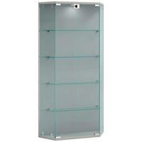 VITRINE in Silberfarben  - Transparent/Silberfarben, Design, Glas/Holzwerkstoff (83/114/17cm) - MID.YOU