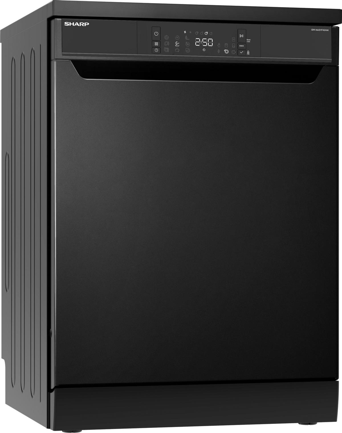GESCHIRRSPÜLER QW-NA3YF42AM-DE  - Schwarz, KONVENTIONELL, Kunststoff/Metall (59,8/85/59,8cm) - Sharp