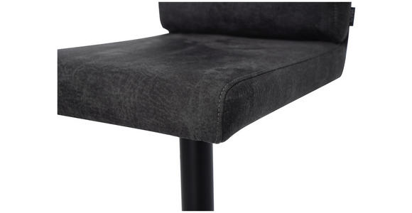 BARHOCKER Webstoff Anthrazit Eisen Stoffauswahl, Sitzfläche 360° drehbar  - Anthrazit/Schwarz, Design, Textil/Metall (42/90-117/58,5cm) - Novel