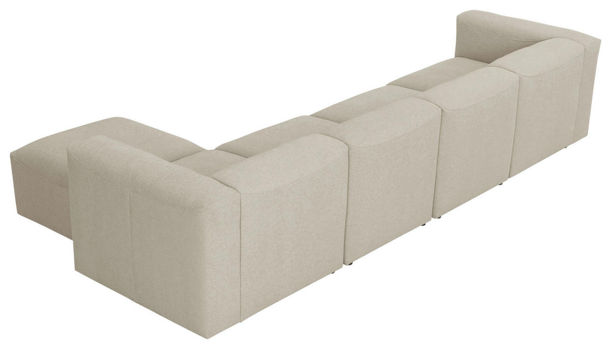 ECKSOFA in Flachgewebe Creme   - Creme, Design, Kunststoff/Textil (350/73/175cm) - Max Winzer