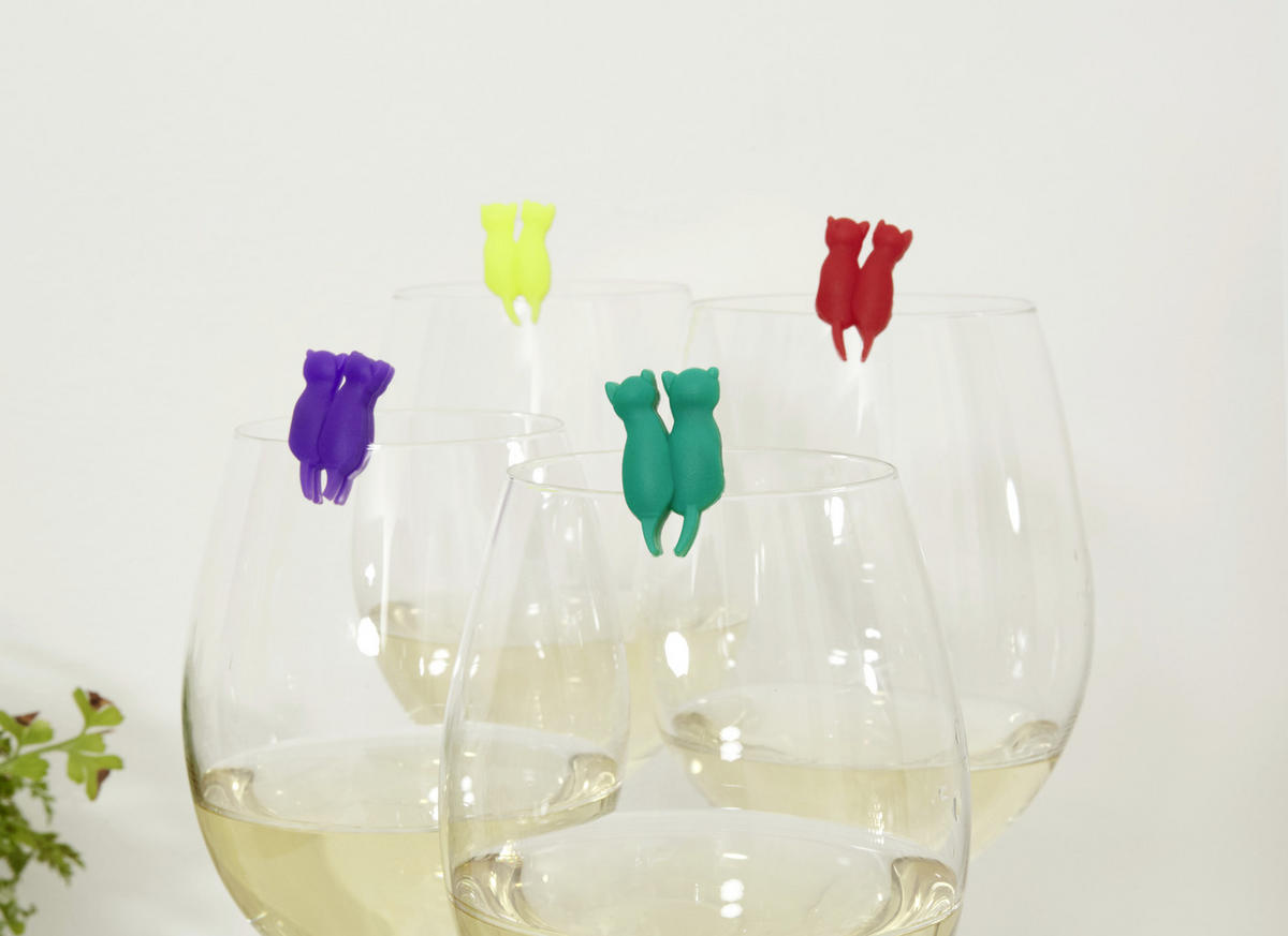 SET SILIKONSKIH OZNAKA ZA ČAŠ  - višebojno, Basics, plastika (2/13/8cm) - Kikkerland