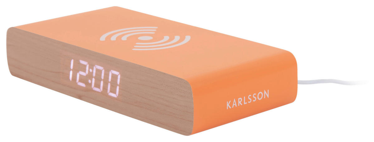 WECKER  Orange  - Orange, Basics, Holzwerkstoff (16/8/3cm) - Karlsson