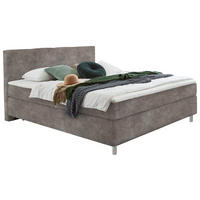 BOXSPRINGBETT 120/200 cm  in Hellgrau  - Chromfarben/Hellgrau, Konventionell, Kunststoff/Textil (120/200cm) - Hom`in