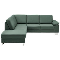 ECKSOFA  in Echtleder Opal  235/248 cm  - Opal/Alufarben, Design, Leder/Metall (235/248cm) - Beldomo Premium