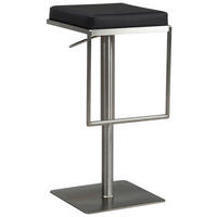 BARHOCKER in Textil Schwarz  - Silberfarben/Schwarz, Design, Textil/Metall (38/91/39cm) - MID.YOU