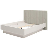 POSTEL, 180/200 cm, kašmírová - kašmírová/světle šedá, Konvenční, kompozitní dřevo/textil (180/200cm) - Xora