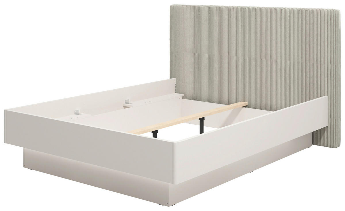 POSTEL, 180/200 cm, kašmírová - kašmírová/světle šedá, Konvenční, kompozitní dřevo/textil (180/200cm) - Xora