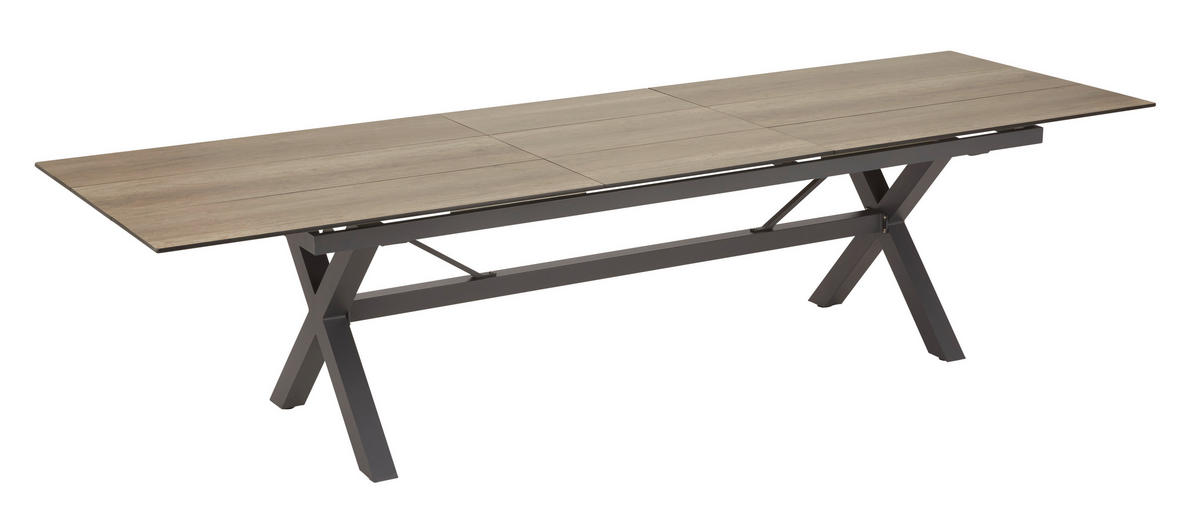 GARTENTISCH 240-315/99,6/75 cm  - Anthrazit/Braun, MODERN, Kunststoff/Metall (240-315/99,6/75cm) - Amatio