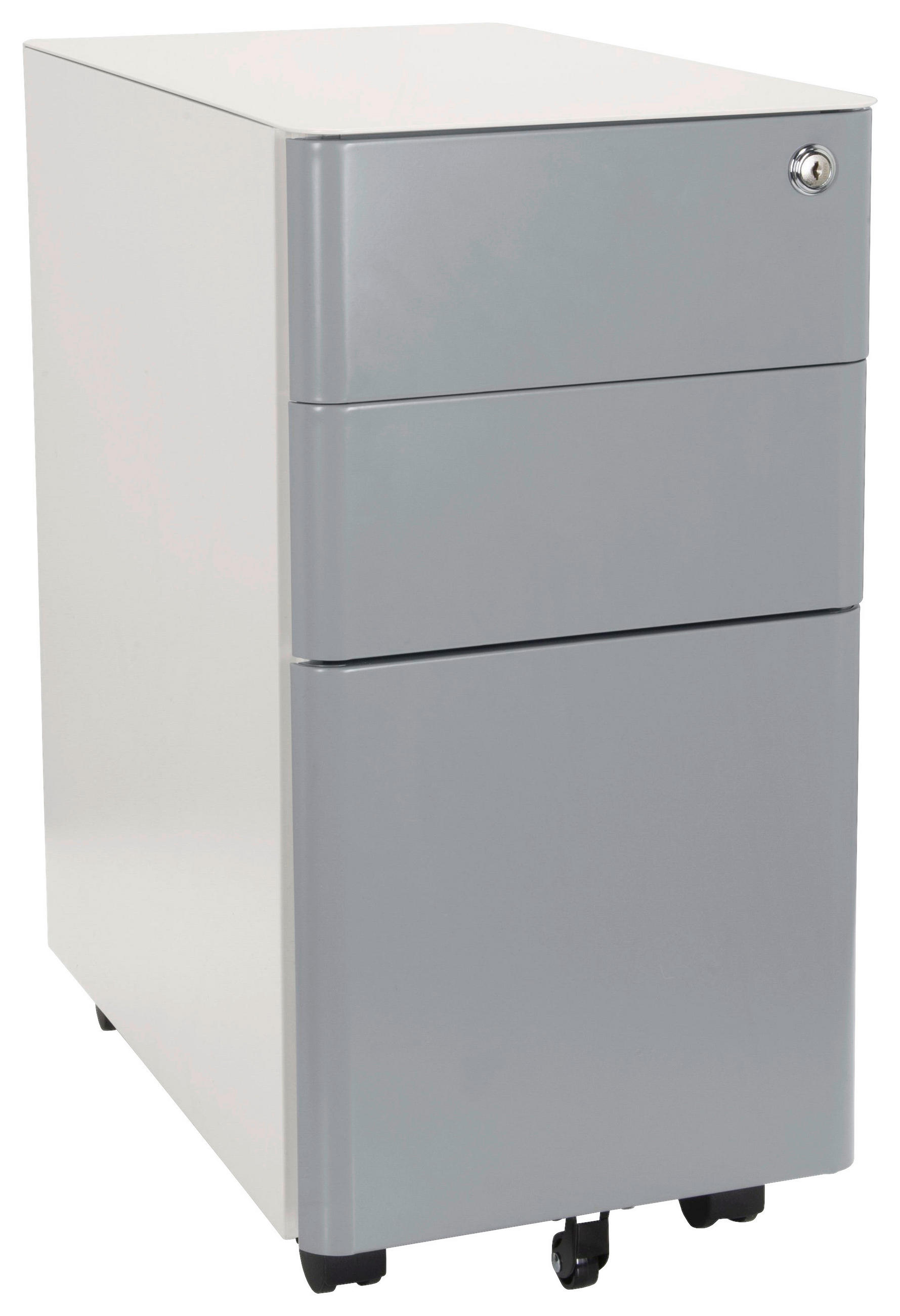 ROLLCONTAINER Grau, Weiß  - Weiß/Grau, MODERN, Kunststoff/Metall (30/59/50cm) - MID.YOU