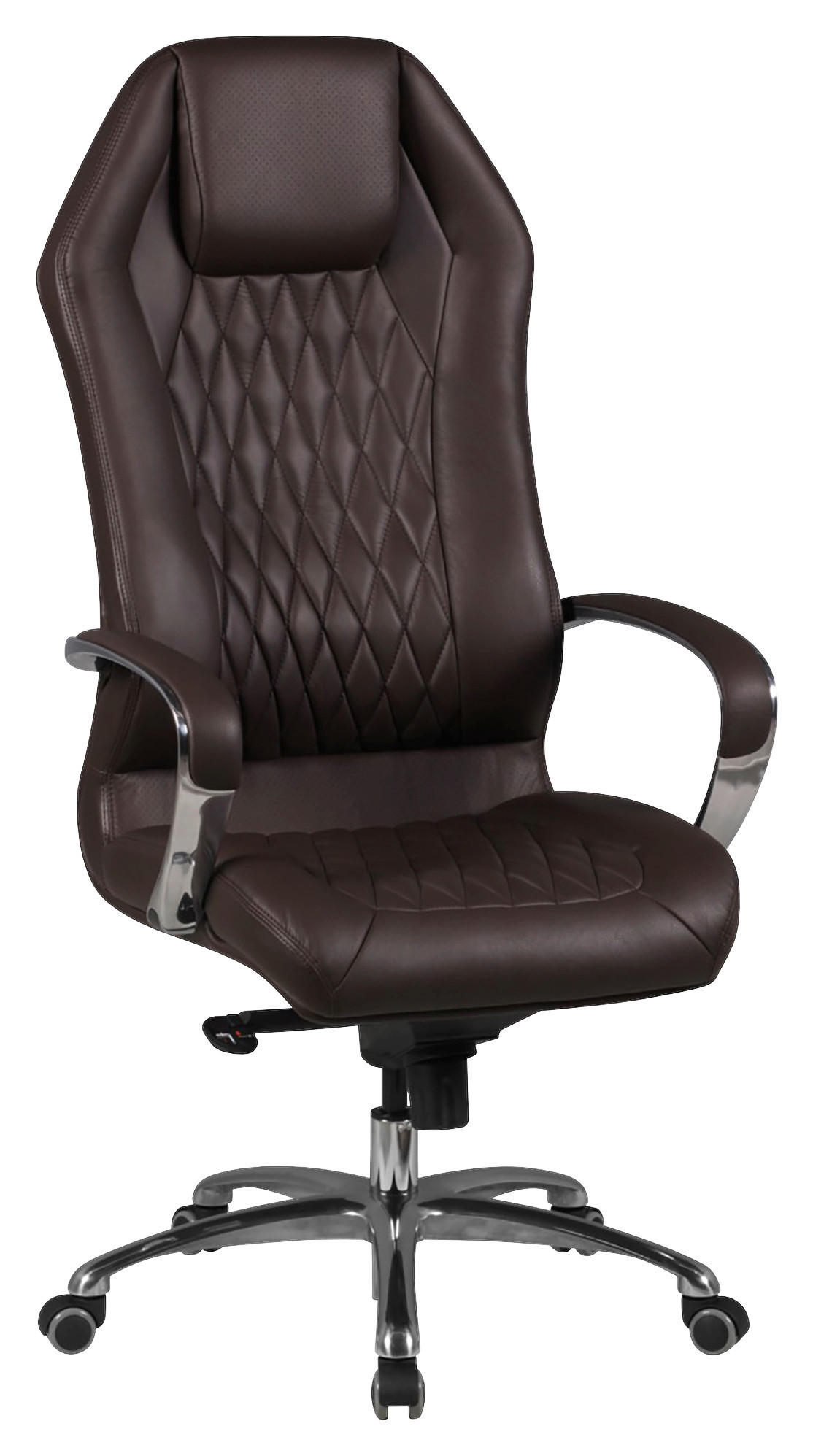 FŐNÖKI SZÉK  bőrhatású textil barna  - barna/alumínium színű, Modern, műanyag/bőr (67/136/67cm) - MID.YOU