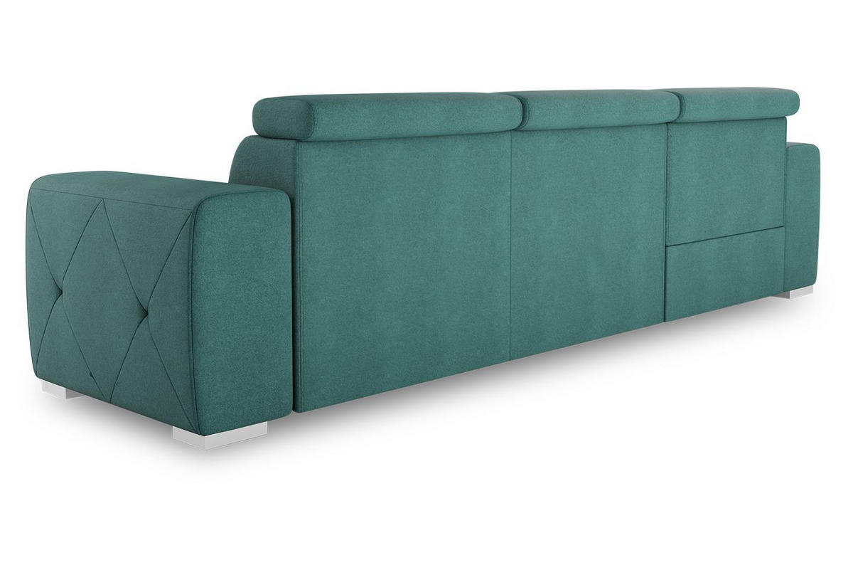 ECKSCHLAFSOFA in Velours Grün  - Silberfarben/Grün, Design, Textil (195/296cm) - MID.YOU