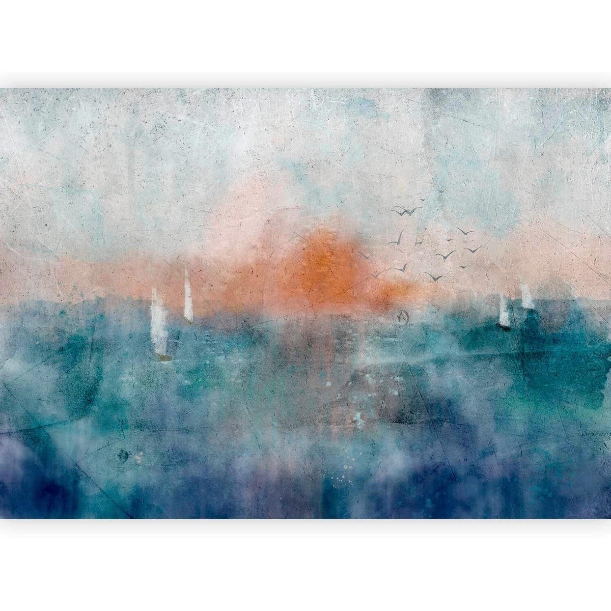 FOTOTAPETE  - Pastellblau/Kupferfarben, LIFESTYLE, Textil (300/210cm) - artgeist