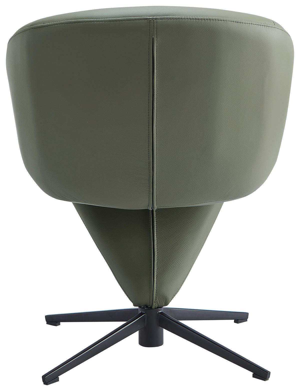 STOL MED ARMSTÖD järn äkta läder pigmenterad  - olivgrön/svart, Design, metall/läder (62/82/62cm) - Moderano