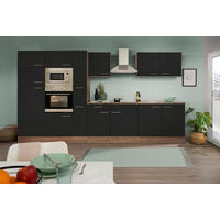 KÜCHENLEERBLOCK 360 cm   in Schwarz  - Edelstahlfarben/Eichefarben, Basics, Holzwerkstoff/Metall (360cm) - Respekta